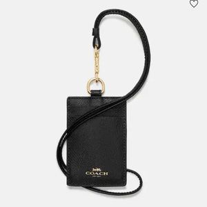 Coach lanyard-black leather